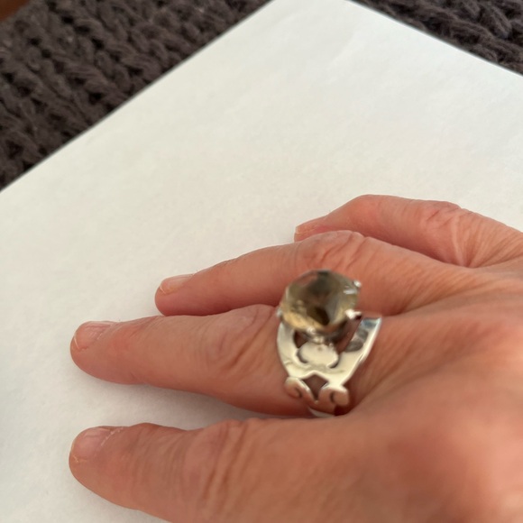 Smokey topaz sterling vintage ring - Picture 1 of 16